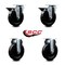 Service Caster 5'' Hard Rubber Wheel Swivel Top Plate Caster Set with 2 Posi Brakes 2 Rigid, 4PK SCC-20S514-HRS-PLB-2-R-2 - alternate 3
